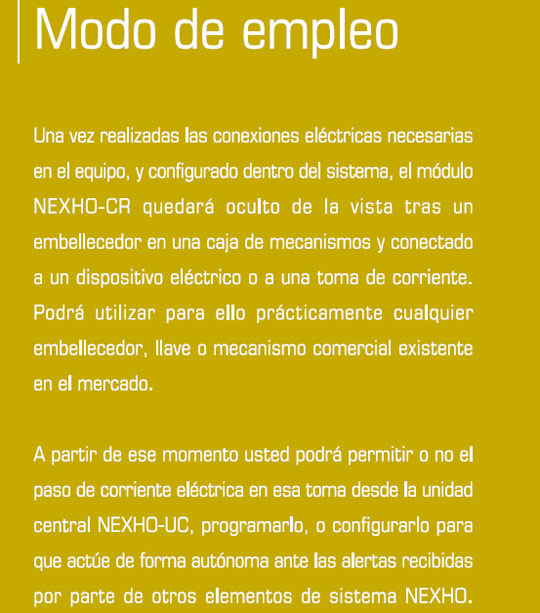 Nexho-CR módulo Control de cargas - Vivienda domótica