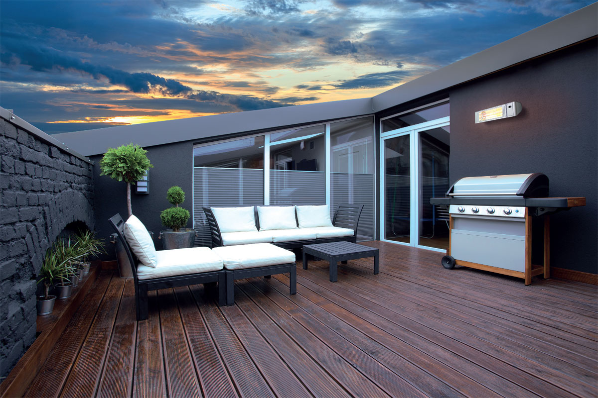 Radiador Ideal 1500 montado en terraza