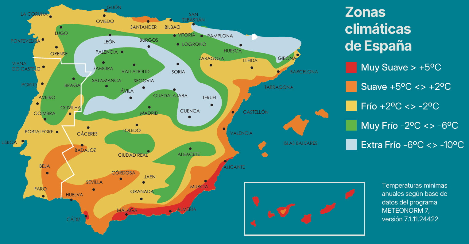Mapa climático zonas de España Farho